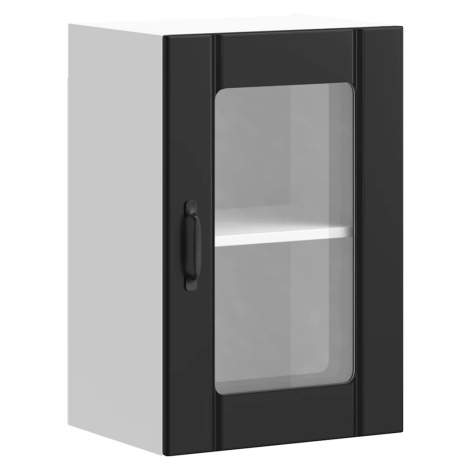 vidaXL Kuchyňská nástěnná skříňka se skleněnými dvířky "Lucca" černý