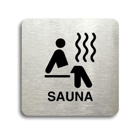 Accept Piktogram "sauna III" (80 × 80 mm) (stříbrná tabulka - černý tisk bez rámečku)