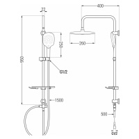 MEXEN/S T22 chrom sprchový sloup 798222293-00