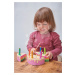 Dřevěný dort s jahodou Rainbow Birthday Cake Tender Leaf Toys 6 kousků se 6 svíčkami