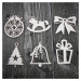 Dřevěné vánoční ozdoby - Set 6 druhů po 4 ks (24ks)