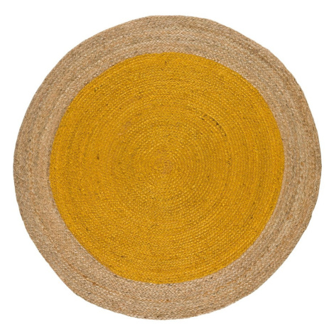 Kulatý koberec v přírodní a horčicové barvě ø 120 cm Mahon – Universal