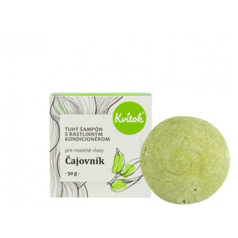 Kvitok Tuhý šampon s kondicionérem pro mastné vlasy Čajovník 50 g