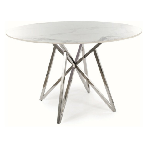 Signal Jídelní stůl Murano 120 cm keramika bílý mramor/chrom