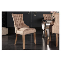 LuxD Designová židle Queen samet kávová