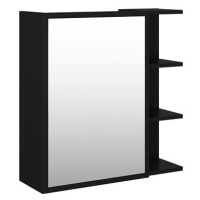 Shumee Koupelnová skříňka se zrcadlem - černá, 62,5 × 20,5 × 64cm, dřevotříska
