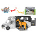Kids Globe Traffic auto přepravní 20 cm na setrvačník na baterie se světlem a zvukem + kůň