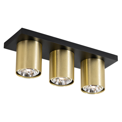 Moderní stropní bodové svítidlo černé se zlatým 3-světlem - Tubo QAZQA
