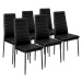 tectake 401848 6 jídelních židlí, syntetická kůže - černá - černá