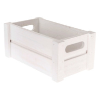 Úložný box dřevěný bílý, 21,5x12,5x9,5 cm