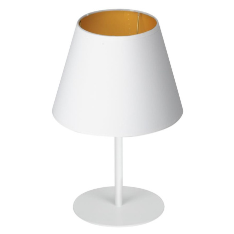 Stolní lampa ARDEN 1xE27/60W/230V pr. 20 cm bílá/zlatá Donoci
