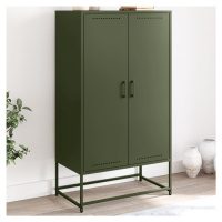 vidaXL Skříň highboard olivově zelená 68,5 x 38,5 x 123,5 cm ocel