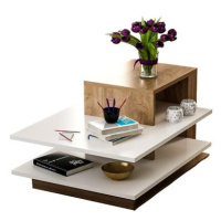 VerdeDesign Wiliams designový konferenční stolek, bílá/ořech