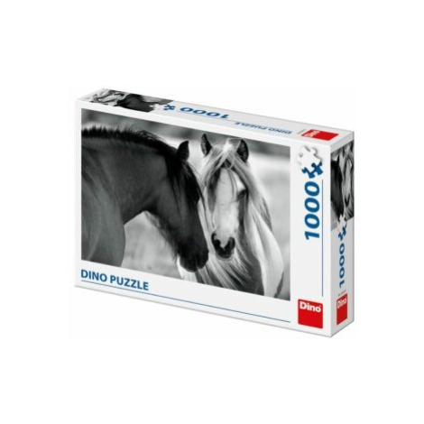Černobílí koně 1000 puzzle Dino