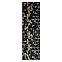 Dywany Łuszczów Běhoun Gloss 400B 86 3D geometric black/gold - 70x200 cm