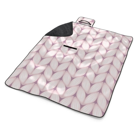 Plážová deka Bledě růžové pletení: 200x140 cm