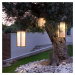 Les Jardins Tradition LED solární lucerna z teakového dřeva Výška 65 cm