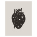 Ilustrace Mystic Black Heart in a Trendy, ANASTASIIA DMITRIEVA, (30 x 40 cm)