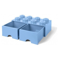LEGO® Úložný box 8 s šuplíky - světle modrá