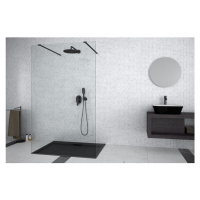 BESCO Walk-in sprchová zástěna do prostoru AVEO DUE BLACK  90 cm, černá, čiré sklo