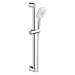 Mereo, Sprchová souprava, třípolohová sprcha, posuvný držák, šedostříbrná hadice CB930A CB930A