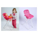 Teddies Židlička pro panenky vysoká kov/plast 33x26x60cm v sáčku