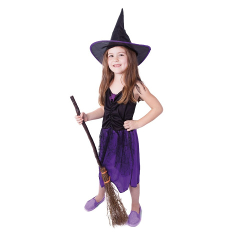 RAPPA Dětský kostým čarodějnice fialová s kloboukem (M) e-obal