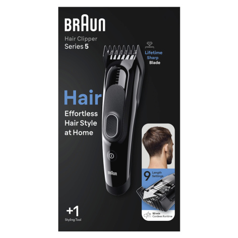 BRAUN Zastřihovač vlasů Series 5 HC5310, Zastřihovač Vlasů pro muže s 9 nastaveními délky