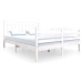 Rám postele bílý masivní dřevo 160 × 200 cm, 3100665