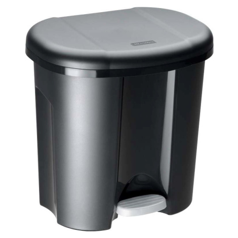 Černý pedálový odpadkový koš z recyklovaného plastu 20 l Duo - Rotho