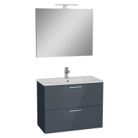 Koupelnová sestava s umyvadlem zrcadlem a osvětlením VitrA Mia 79x61x39,5 cm antracit lesk MIASE