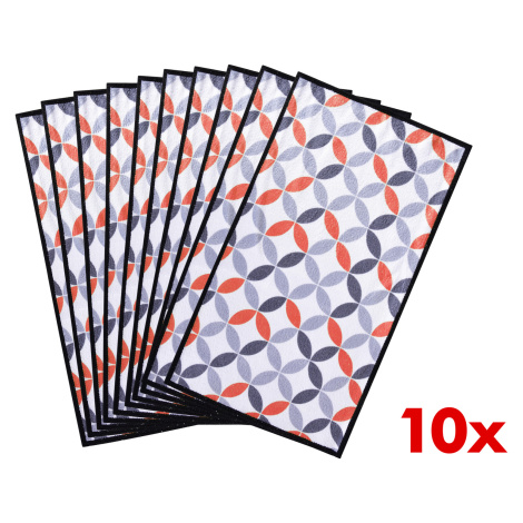 10 ks ultrasavé textilní kuchyňské utěrky GoEco NEPAPÍR® 20 x 35 cm, červený ORNAMENT