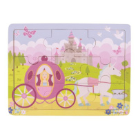 Bigjigs Toys Dřevěné puzzle princezna s kočárem