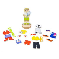 Bigjigs Toys Magnetické oblékací puzzle sportovní aktivity