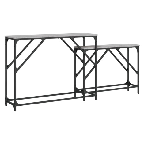 vidaXL Hnízdové konzolové stolky 2 ks šedé sonoma kompozitní dřevo