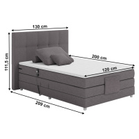 Elektrická polohovací boxspringová postel ISLA 180 x 200 cm,Elektrická polohovací boxspringová p