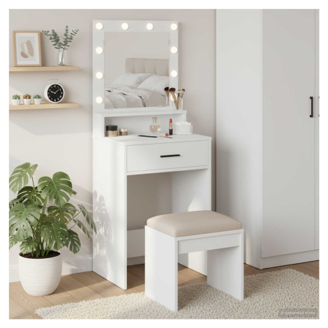 vidaXL Kosmetický stůl s policí Bílá 50 x 41 x 135 cm kompozitní dřevo