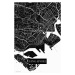 Mapa Singapur black, 26.7 × 40 cm