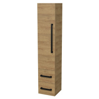 Koupelnová skříňka vysoká s černou úchytkou SAT Cube Way 35x163x33 cm dub Hickory mat CUBE3CV35D