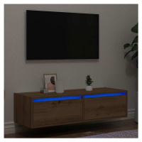 vidaXL TV skříňka s LED osvětlením dub artisan 100X35,5x25 cm