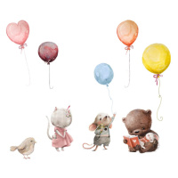 Samolepky nad postýlku - Zvířátka a balóny