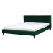 BELIANI postel FITOU 180 × 200 cm, sametová, tmavě zelená
