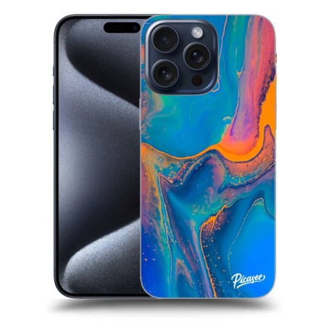 Silikonový černý obal pro Apple iPhone 16 Pro Max - Rainbow