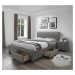 Dvoulůžková postel MODENA –⁠ 180x200, látka, šedá