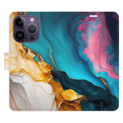 iSaprio Flip pouzdro Colourful Marble pro iPhone 14 Pro