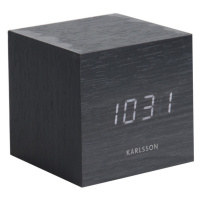 Karlsson 5655BK Designové LED stolní hodiny s budíkem, 8 x 8 cm