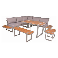 Béžový kovový zahradní lounge set pro 6 Aurea – Garden Pleasure