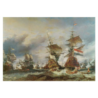 Obrazová reprodukce The Battle of Texel, 29 June 1694, Louis Eugene Gabriel Isabey, 40 × 26.7 cm