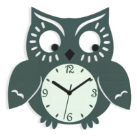 ModernClock Nástěnné hodiny Owl šedé