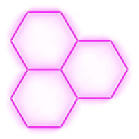 Escape6 Kompletní LED hexagonové svítidlo růžové, rozměr 3 elementy 168 × 166 cm